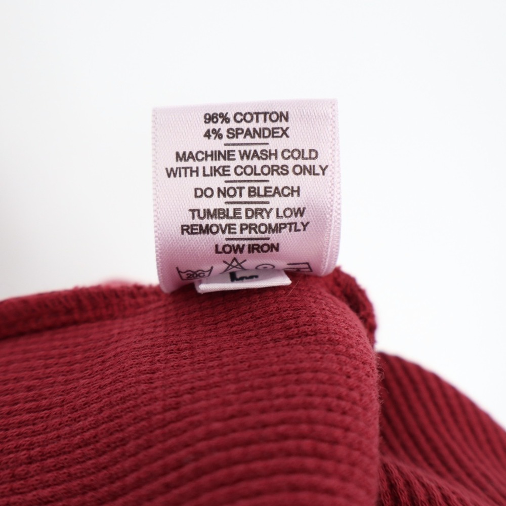 American Giant Thermal T-Shirt Womens L Maroon Long Sleeve Crew Neck Round Hem - Picture 5 of 7